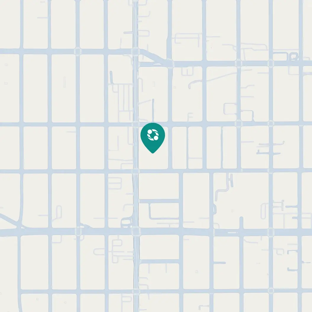Mapa que muestra la ubicación del centro comunitario Clever Care Koreatown